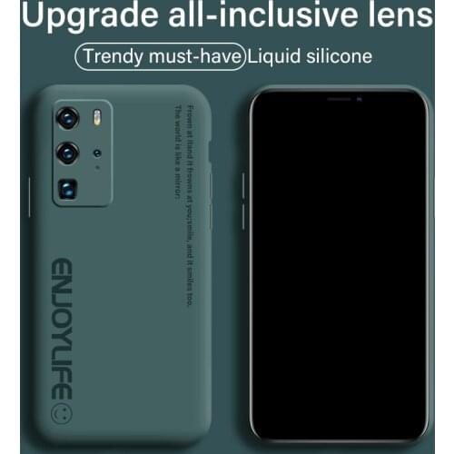 Ultra-thin Cute Soft Liquid Silicone Phone Case For Huawei P40 P30 P20 Lite Mate 30 20 Pro Honor Luxury Painted Colorful Cover