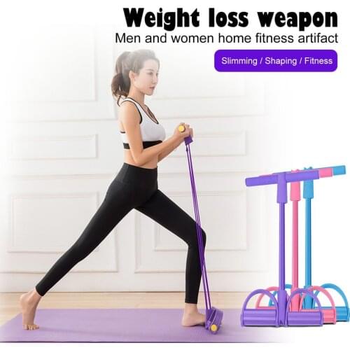 Indoor Fitness Resistance Bands Exercise Equipment Elastic Sit Up Pull Rope Gym Workout Bands Sport 4 Tube Pedal Ankle Puller