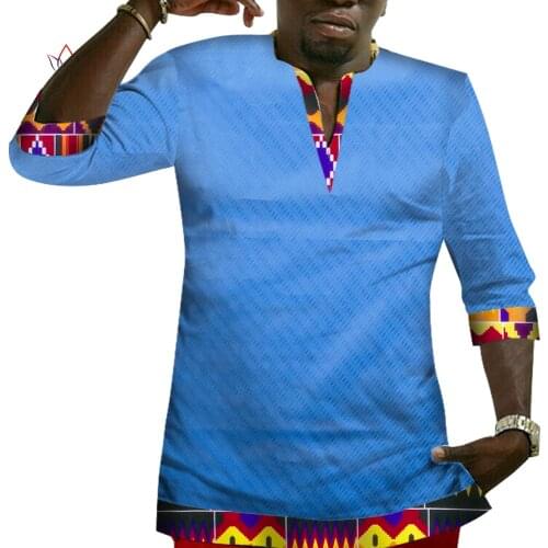 Long Sleeve t-Shirt Oversize 6XL Mens t-Shirts Slim Fit Three Quarter Sleeve Dashiki Shirt Plus Size Fashions Tops BRW WYN57