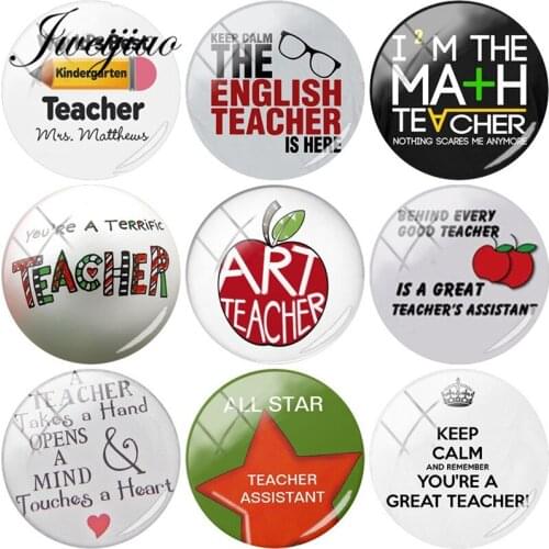JWEIJIAO ' You Are Great Teacher' Art Picture DIY Glass Cabochon Dome For Custom Bracelet Keychain Brooch Teachers Day gift