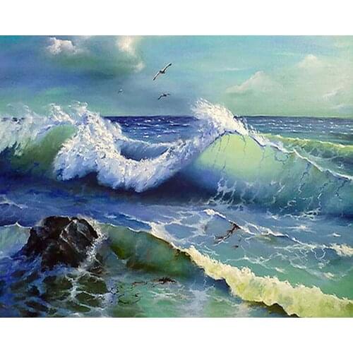 L4771 Scenic Wave cross stitch Oil painting girl 11/ 14ct /16/28/27CT cloth cotton thread embroidery DIY handmade needlework 3
