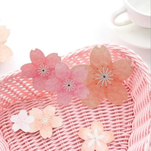 Kawaii Beaautiful Cherry Blossom Flowers Wall DIY Sakura Decorative Label Sticker Window Glass Cup Paper Stickers