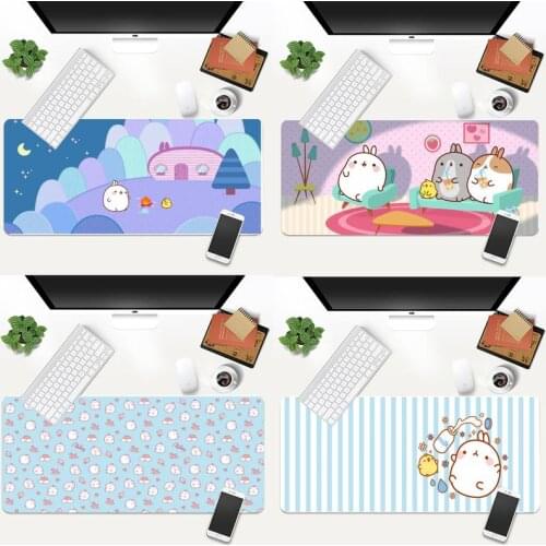 Kawaii Molang Customized laptop Gaming mouse pad Animation XL Large Gamer Keyboard PC Desk Mat Takuo Tablet Mousepads