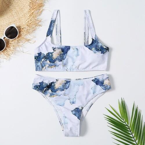 2pcs Bikini Set Women Sexy Push-up High Waist Brazilian Swimwear Beachwear Micro G-string Padded Thong Swim Wear Dropshipping