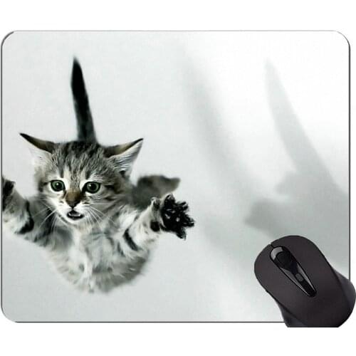 Mouse Pad with Stitched Edge,Falling Kitten animal cat Home Office Computer Accessories Mousepads