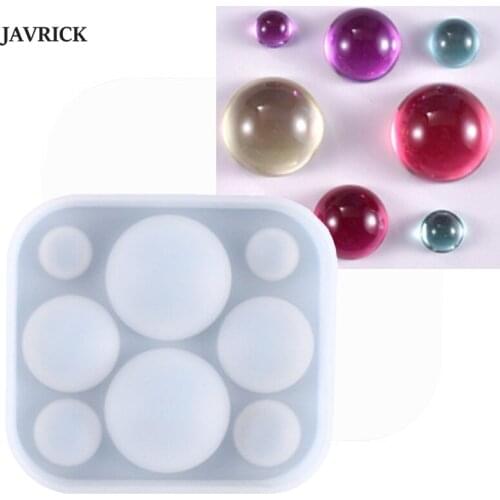 Crystal Epoxy Resin Mold Half Ball Beads Oblate Cabochon Pendant Silicone Mould DIY Crafts Jewelry Casting Tools