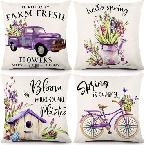 HOT SALES Throw Pillow Covers 18 X 18 Inch Set of 4 Spring Cushion Covers for Home Sofa Chair Decorative Pillowcases