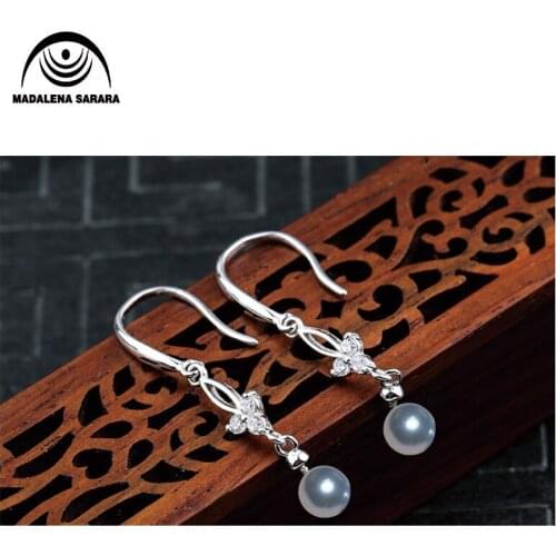 MADALENA SARARA Sterling Silver 925 And AAA Freshwater Pearl Drop Earrings