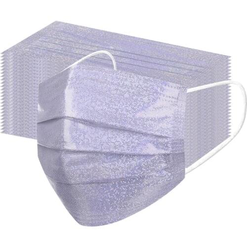 10pc Luxury Disposable Masks For Women Fashion Bling 3-Layer Protection Mouth Mask Adult Breathable Maske Facemask Decoration