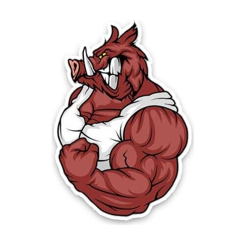 New Cartoon Unfriendly Wild Boar Car Sticker Car Window Car Decals PVC 15cm*10cm Scratches Waterproof