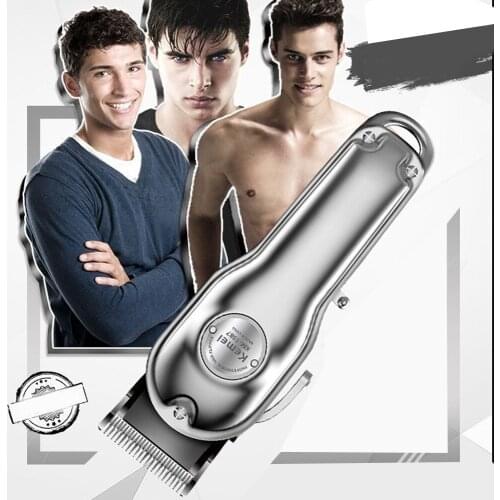 Kemei Professional Electric All metal Hair Clipper Rechargeable LCD Digital Hair Trimmer Mens Cordless Silver Gold Haircut Mach