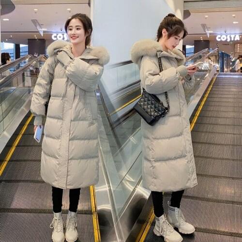 Make the cotton-padded clothes down jacket female han edition of the new students long loose big yards after knee cotton-padded