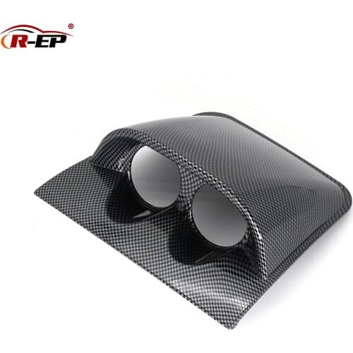 R-EP Auto Car 52mm Gauge Holder Pod Universal 2-Gauge Dash Dome Plastic Single Black Carbon Fiber