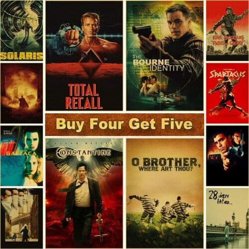 Various Classic Movie Retro Posters Vintage Kraft Paper Poster and Prints Home Decoration Room Wall Art Painting Bedroom Decor