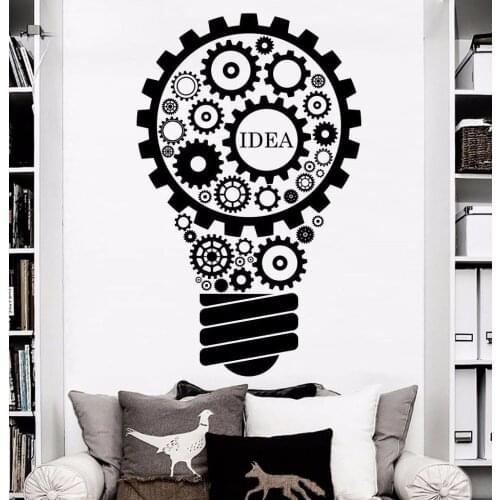 Removable Wall Decals Light Art Gears Idea Decoration Bedroom Home Window Stickers Art Vinyl Wall Mural A-64