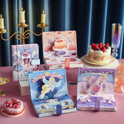 Kawaii Cartoon Cute Notepad B6 Rococ Handbook Three-dimensional Title Page Full-color Page Notebook School Office Supplies Gifts