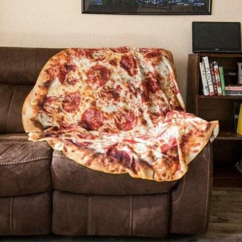 Super Soft Warm Flannel Ham Pizza Pancakes Blanket Round Shape Throw Blankets for Beds Sofa Bedspread Baby Blanket 150x150cm