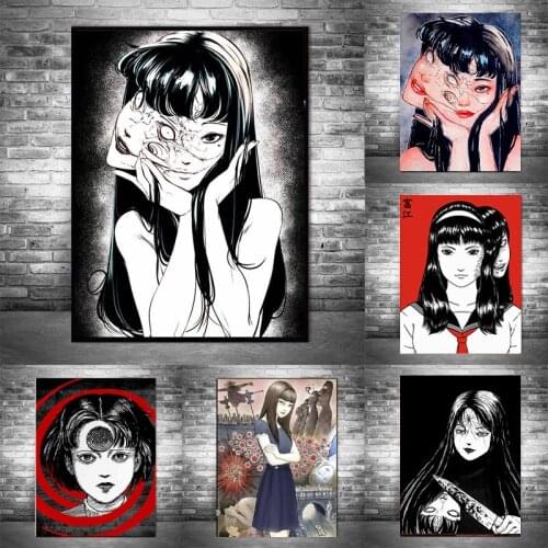 Tomie Anime Junji Ito Art Cartoon Canvas Painting Japanese Manga Gyo Horror Posters and Prints Wall Art Picture Home Decoration