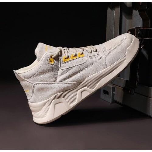 Casual Shoes For Men High Top Breathable Comfortable Board Shoes Hard-Wearing Damping Outdoor Fashion Shoes For Men Flats Shoes