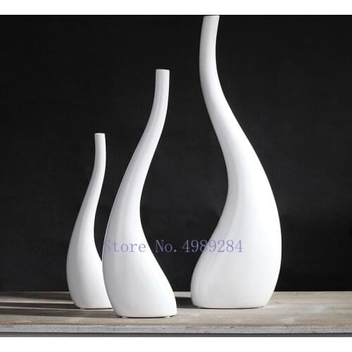 Creative modern Nordic white Ceramic vase Flower arrangement design Home living room Decorative ornaments Hydroponics