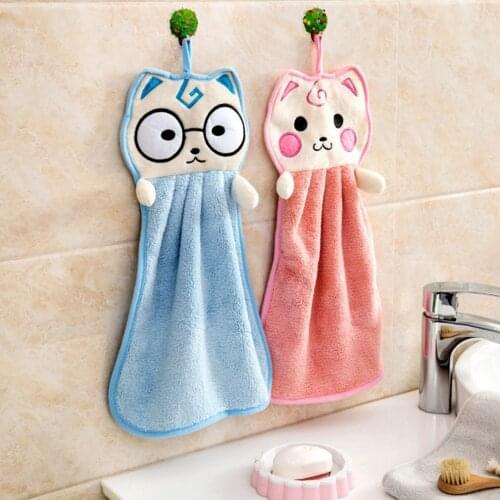 1 Pcs Kitchen Towel Children Nursery Hand Towel Soft Plush Bow Animal Hanging Wipe Bathing Kitchen Hand Drying Towel