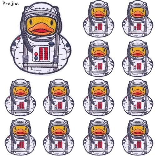 Prajna 10 PCS Cartoon Patches On Clothes Iron On Cute Animal Embroidered Patches For Clothing Stickers Duck Astronaut Applique