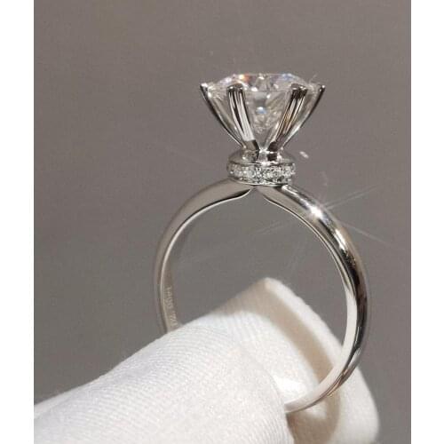 2020 Solitaire 2ct Lab Diamond Ring 925 sterling silver Engagement Wedding band Rings for Women Bridal Gemstones Party Jewelry