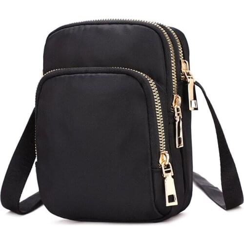 2021 Women New Ladies Casual One-shoulder Mobile Phone Bag Lightweight Messenger Small Bag Nylon Large Capacity Mini Female Bag