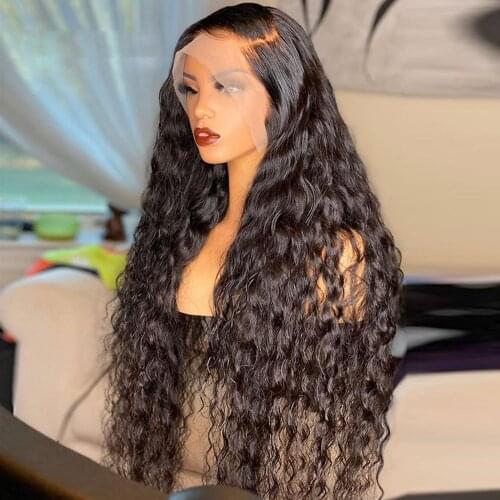26Inch Black Color Long Kinky Curly Synthetic Lace Front Wig For Black Women With Baby Hair Glueless Daily Wear Wig 180% Density