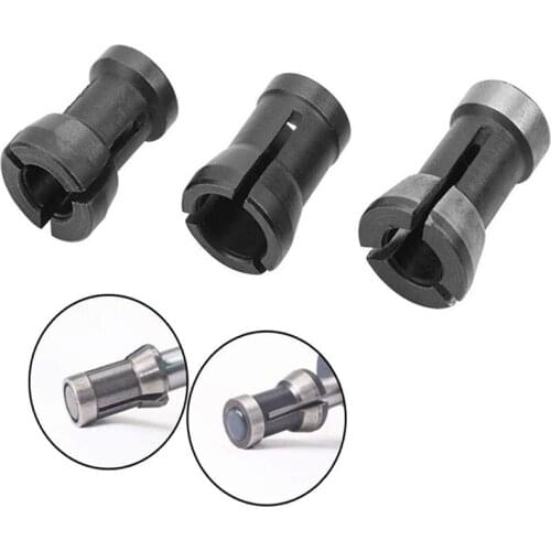 3 Packs Collet Chuck Engraving Trimming Machine Electric Router Clamp Adapter 6mm 6.35mm 8mm