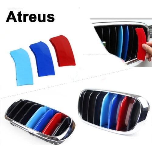 Atreus 3D For BMW F30 F10 X5 E70 F16 X6 E71 X1 X3 X4 F07 G30 F34 E39 Car Front Grille Trim Strips Cover Motorsport M Stickers