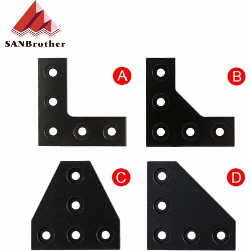 5 Holes 90 Degree Joint Board Plate Corner angle Bracket Connection Joint strip for 2020 Aluminum Profile L type 3d printer part
