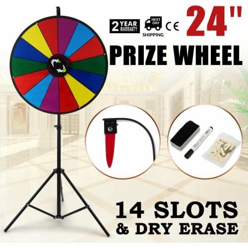 60cm Party Prize Wheel Editable Dry Erase Spin Win Fortune Spinning Stand Game