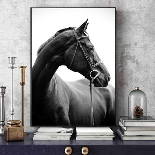 Black White Horse Canvas Paintings Posters and Prints Wall Art Picture for Living Room Horse Painting Bedroom Aisle Home Decor