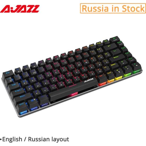 Ajazz AK33 Gaming Keyboard 82 keys Russian/English RGB Backlight Ergonomic Wired Mechanical Keyboard Conflict-free
