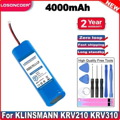 LOSONCOER 4000mAh Battery For KRV210 KRV310 Robot Vacuum Battery