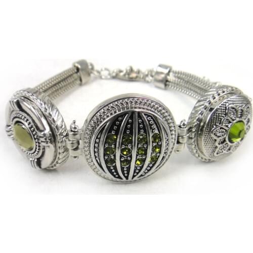 Free shipping New three pieces1.8-2cm olive metal button Bracelet with olive cz stone DIY Fashion charm alloy button Jewelry