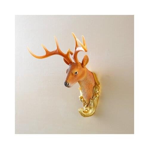 Key clothes and hooks in the living room Porch character Pendant European simulation animal head statue Decoration