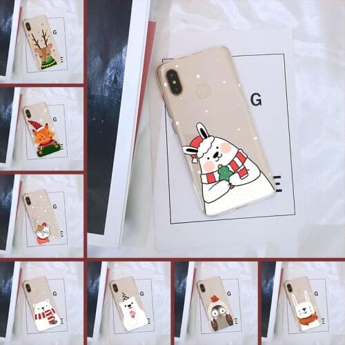 Back Cover For Xiaomi MI A1 A2 LITE 8 SE Christmas Cat Cute Dog Fox Bear Phone Case Silicone For Xiaomi MI 5 5C 5S 5X 6 6X Plus