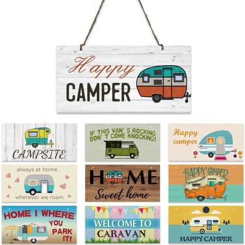 Beach Caravan Signs Wooden Plaques Sign Decorative Plates for Living Home Door Decor Room Camping Supplies