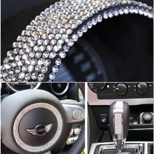DIY Car Decoration Artificial Rhinestones Diamonds Bling Sticker Auto Accessories Switch Steering Wheel Decorative Crystal