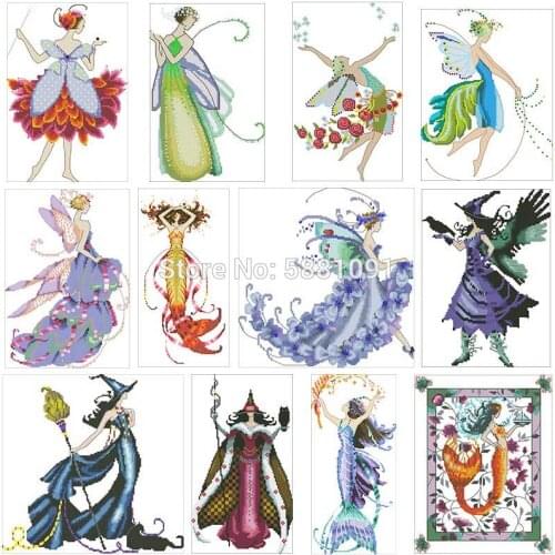 Fairy series 3 patterns Counted Cross Stitch 14CT DIY wholesale Chinese Cross Stitch Kits Embroidery Needlework Sets