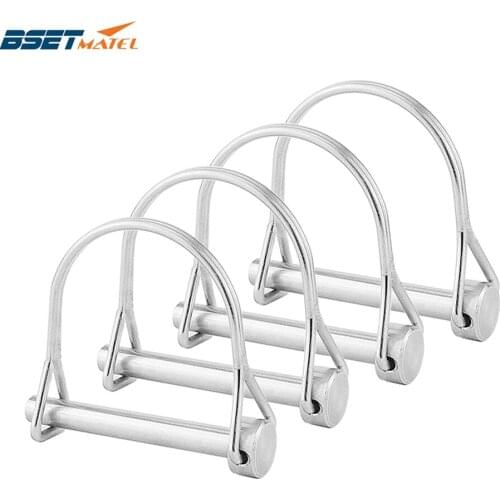 4PCS SS 316 PTO Pin Round Arch Wire Shaft Locking Lock Pin Safety Coupler Pin Retainer Farm Trailers Wagons Lawn Garden