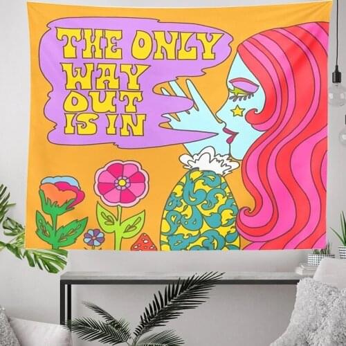 INS Trippy Tapestry modern Girls Retro tapestry Hippie Decor for Girls Dorm Decoration Psychedelic Wall Hanging cloth