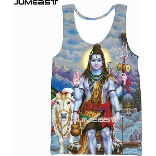 Jumeast Brand Men/Women 3D Printed Vest Lord Shiva Short Sleeve Sport Pullover Summer Tank Tops Tees