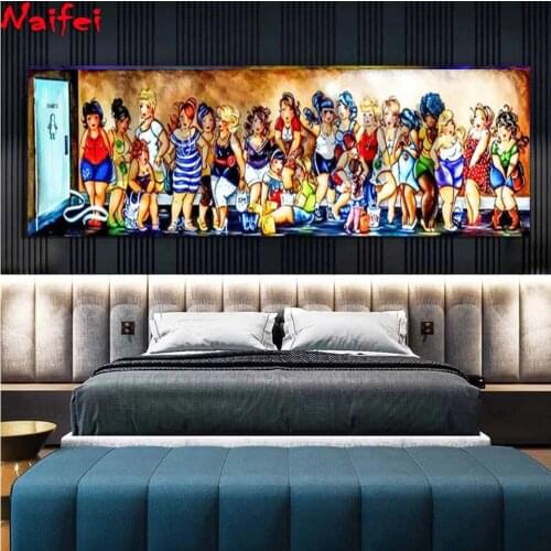 5D Diy Daimond Painting Fat Ladies Full Square/ Round Cartoon Women Picture Diamond Crystal Cross Stitch Mosaic Wall Art