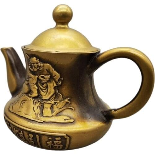 Chinese Old Bronze Statue Brass Pot