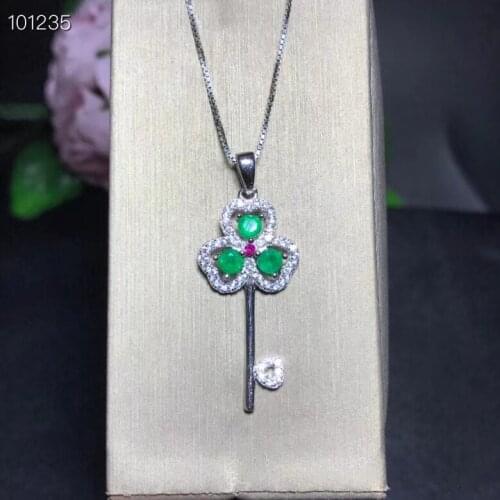 Classic natural emerald necklace, royal style, world famous gem, good quality, low price, 925 silver