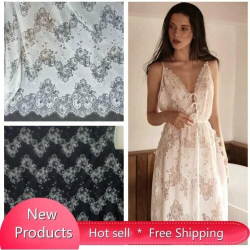 3Meter/Lot Hot selling export new nylon eyelash lace fabric DIY wedding dress accessories clothes material