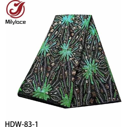 Latest African Lace Fabric 2021 High Quality French Sequins Lace Nigerian Lace Fabrics for Wedding Dress HDW-83